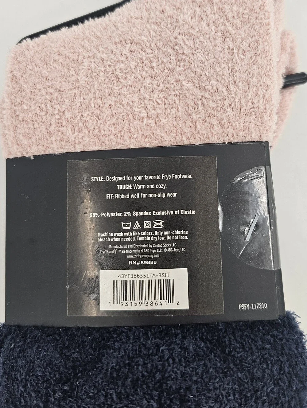 FRYE FUZZY BOOT SOCKS 2-PAIRS SHOE SIZE 5-10  NWT PINK BLACK